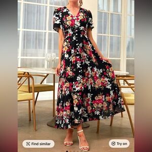 Elegant Floral Midi Dress